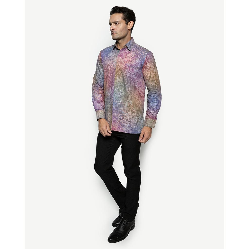 Hand-Drawn Batik Shirt With Sidomukti Melati Gunung Pattern
