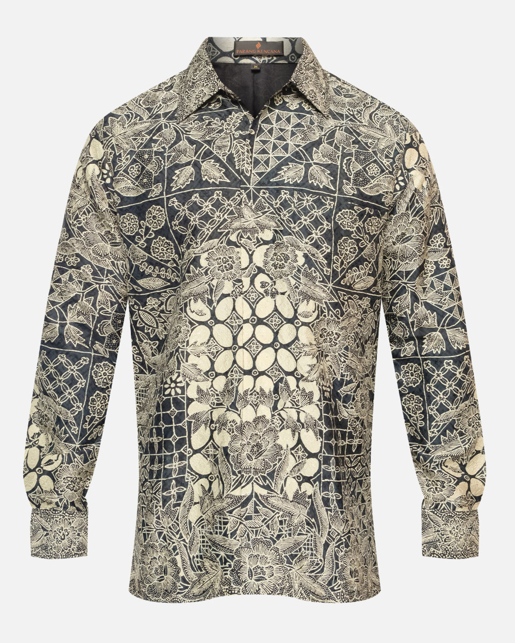 Hand-Drawn Batik Shirt With Bisma Latar Tambal Kartu Kawung Pattern